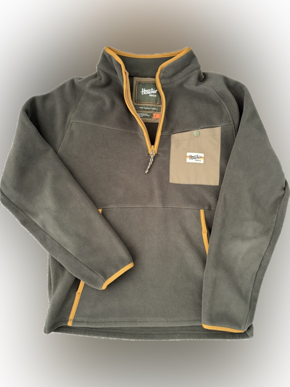 Howler Brothers Men’s Free Range Fleece - Small - Olive/Gold